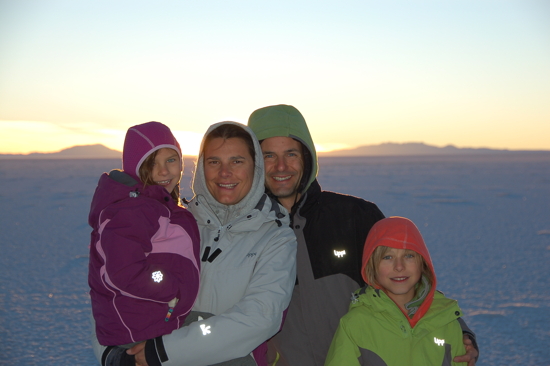 Au lever du soleil sur le Salar