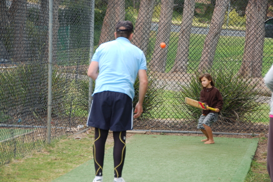 Leçon de cricket à Sorrento