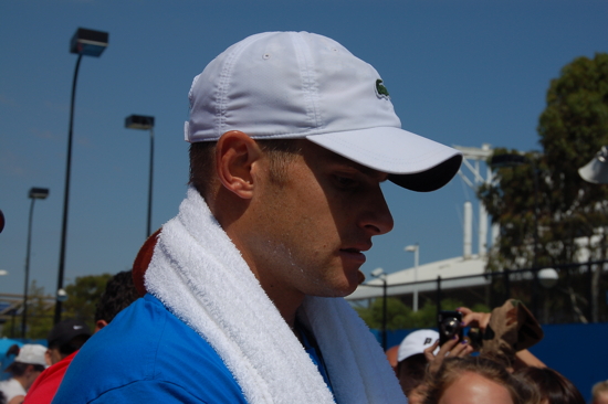 Roddick à la fin de son entraînement
