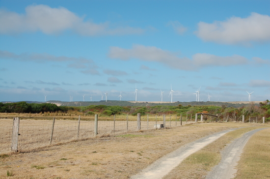 Quelques éoliennes près de Portland