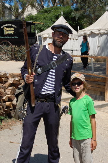 Avec un policier à Sovereign Hill