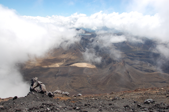 Cratère sud et Lac Bleu (Tongariro) depuis le Ngauruhoe