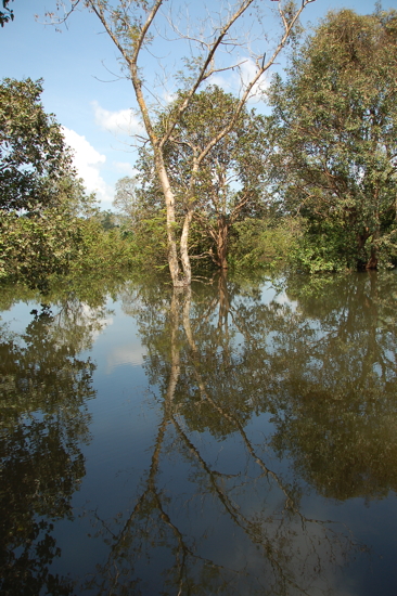 En allant à Neak Pean inondé