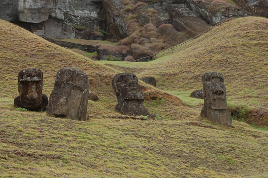 Sur les flancs du Rano Raraku